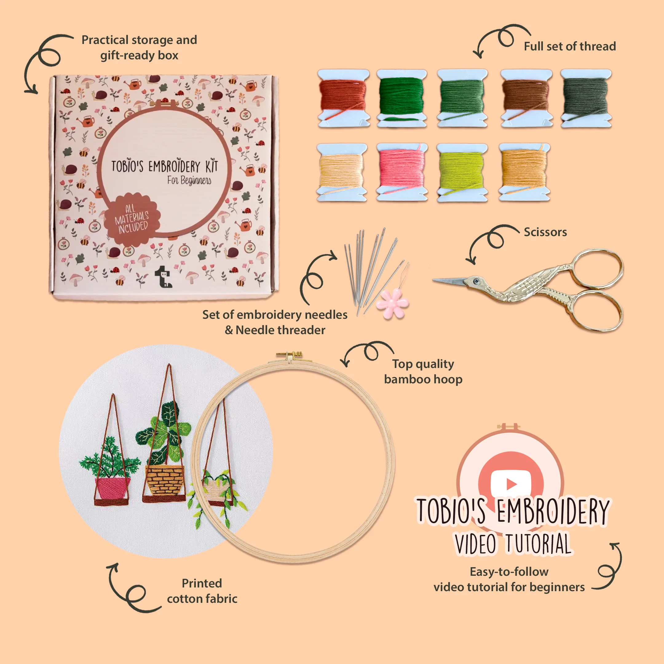 Hang In There - Embroidery Kit - Image 2
