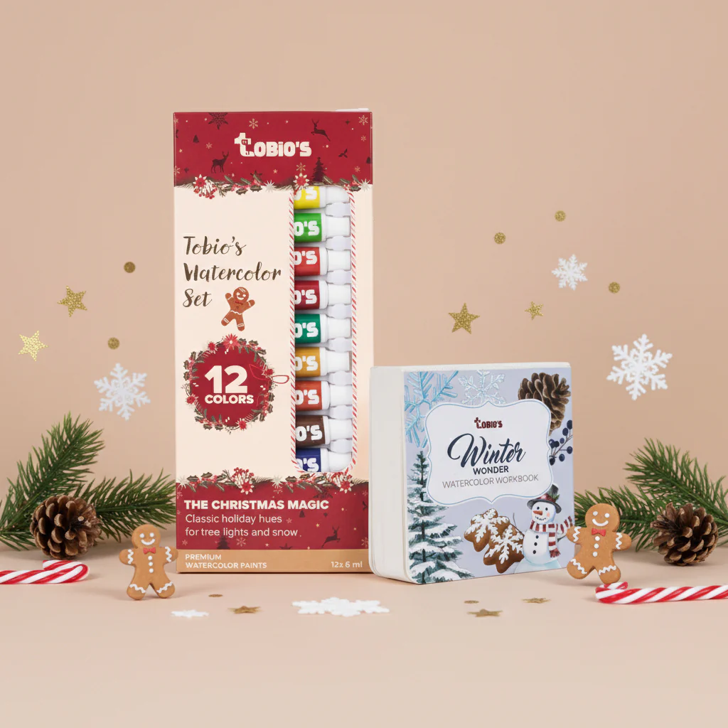 Tobio's™ Christmas Workbook & Paints