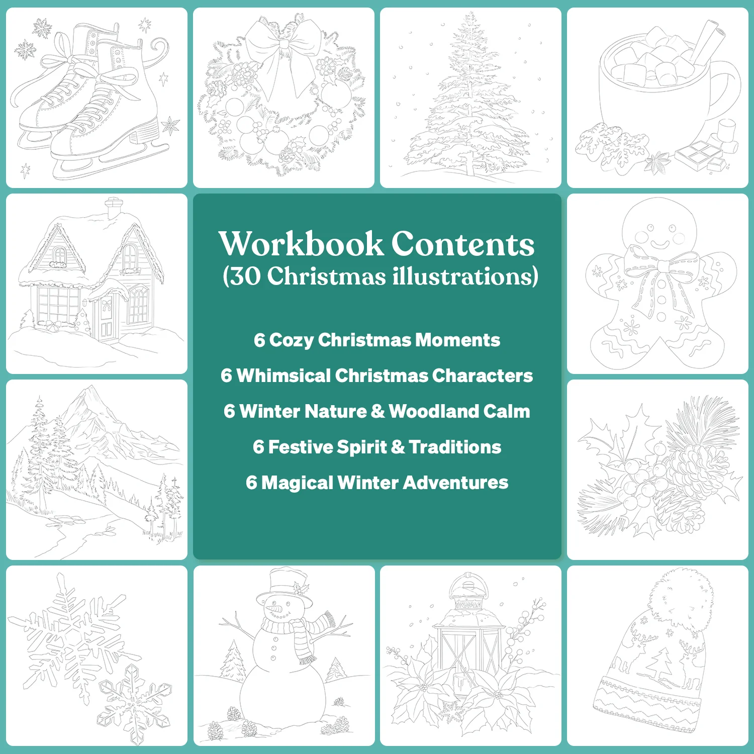 Tobio's™ Christmas Workbook & Paints - Image 4